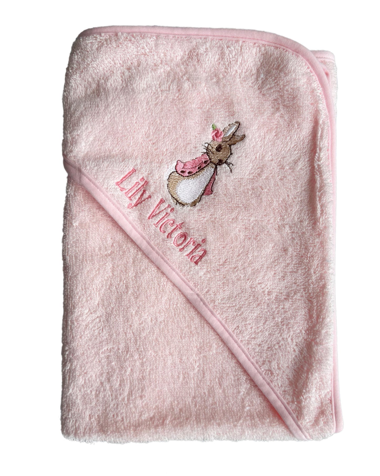 Embroidered Peter Rabbit Baby Hooded Towel - Personalized Bath Wrap, Shower Gift, Swimming Snuggle