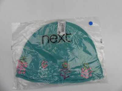 Baby Girls Beanie Hat Lined Fine Knit Embroidered Flower Detail