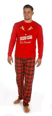Family Matching Christmas Pyjamas Mum Dad Kids 'Chill Out Its Xmas'