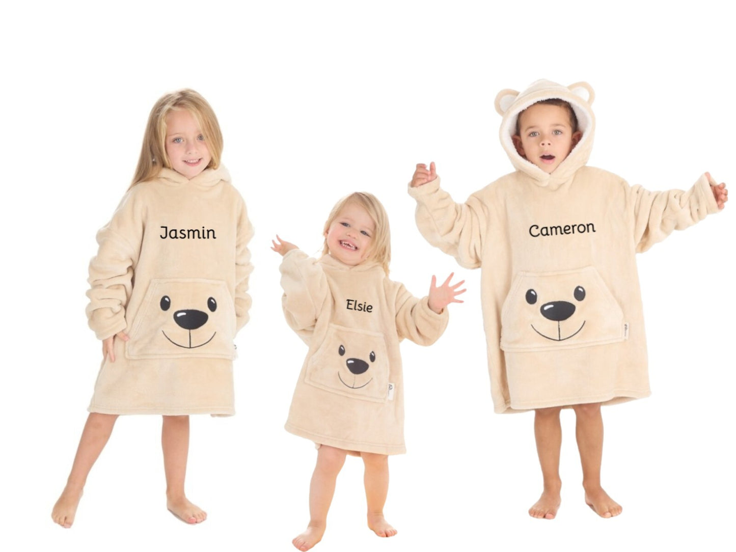 Personalised Children's Oversized Hoodie Snuggle Fleece 18mths-3yrs and 3-6yrs