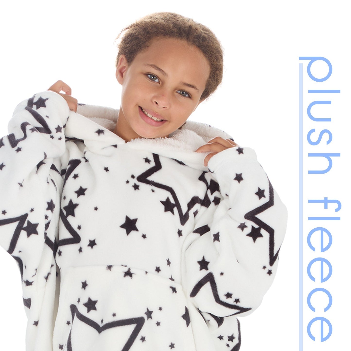 Last Few! Girls Star Print Oversized Hoodie – End of Line Bargain