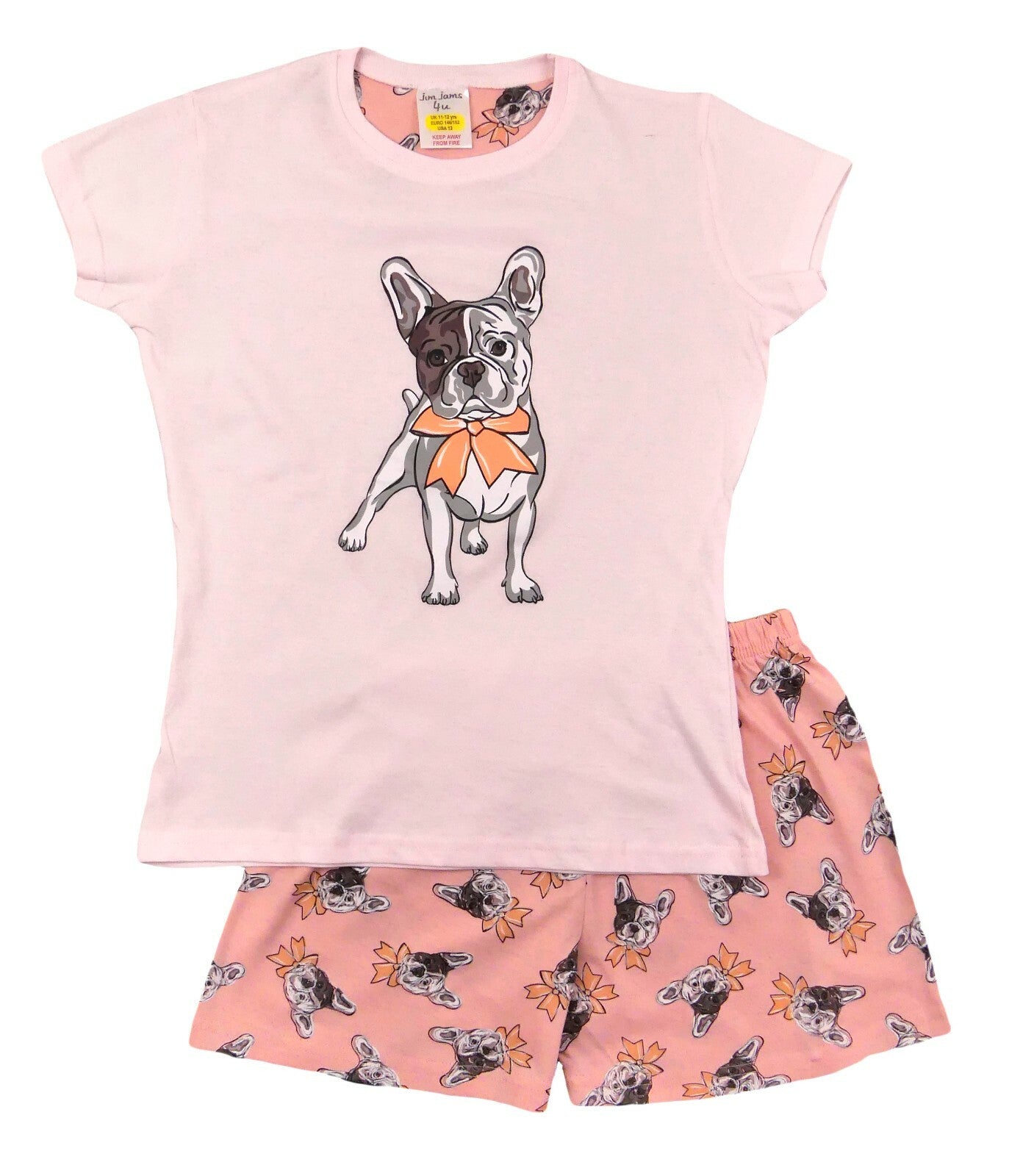 Girls Pyjamas Cute French Bulldog Loungewear Style 5-6 Years up to 13 Years