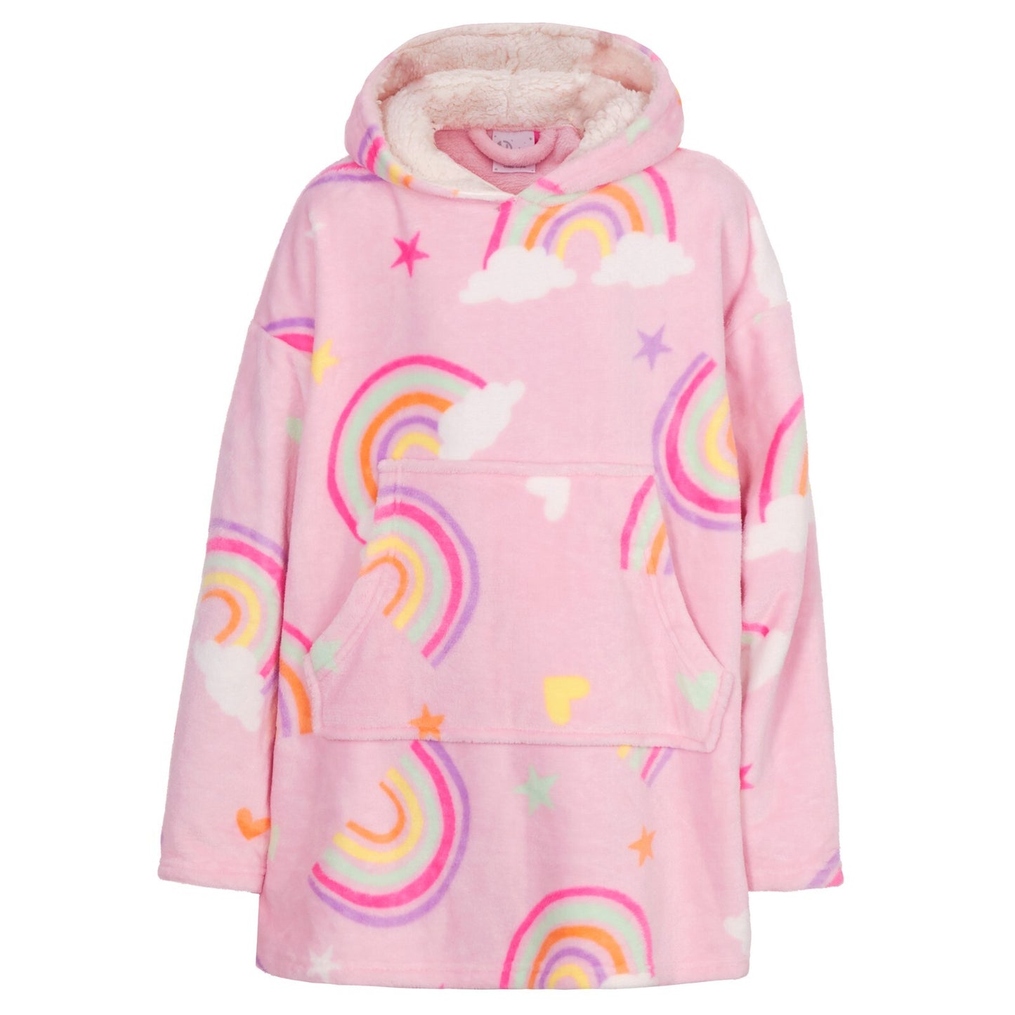 Older Girls Personalised Over Sized Hoodie Hooded Jumper PJ Rainbows 10 Year +