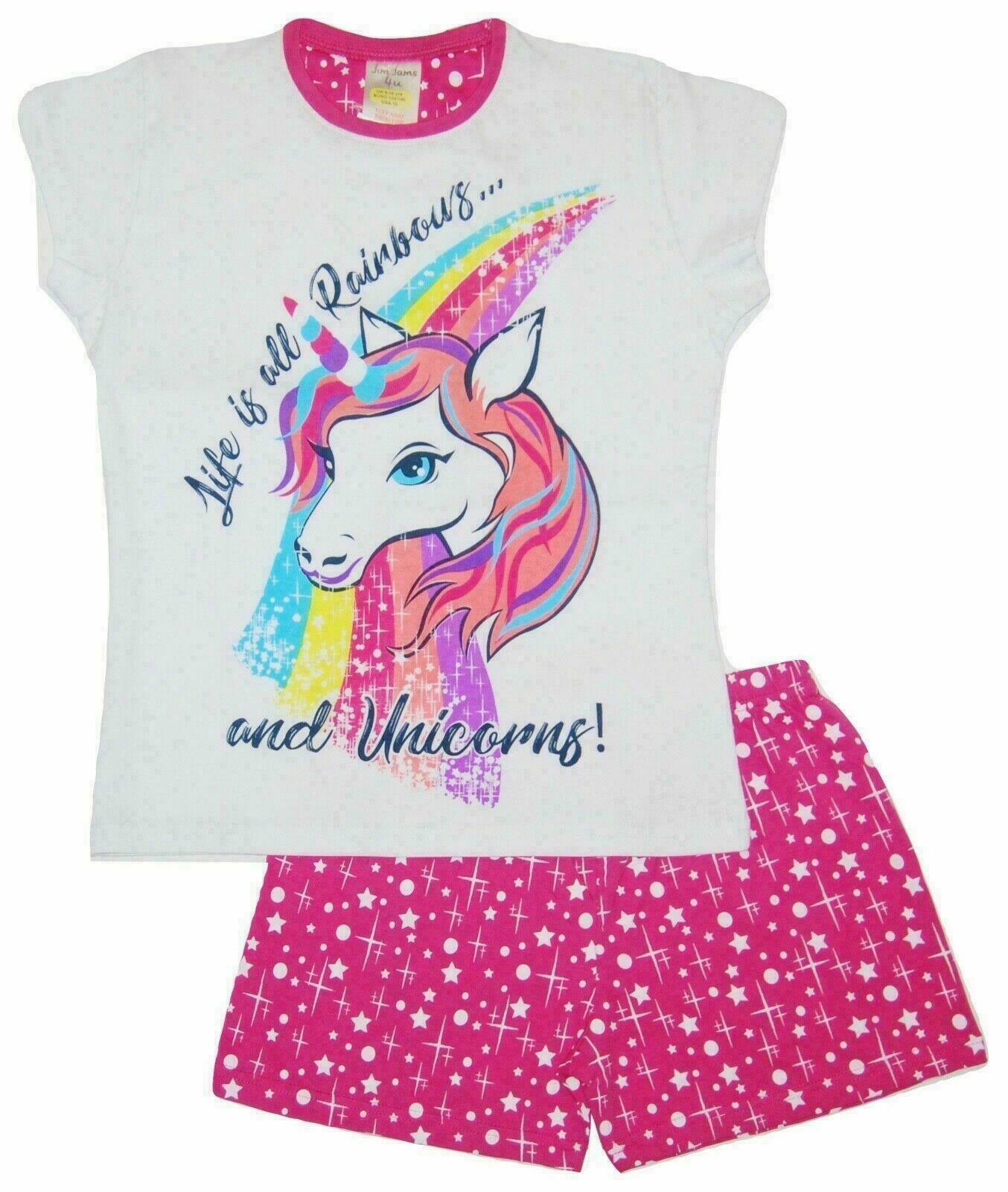 Girls Unicorn Pyjamas Nightwear Long Sleeve 100% Cotton 9-13 Years