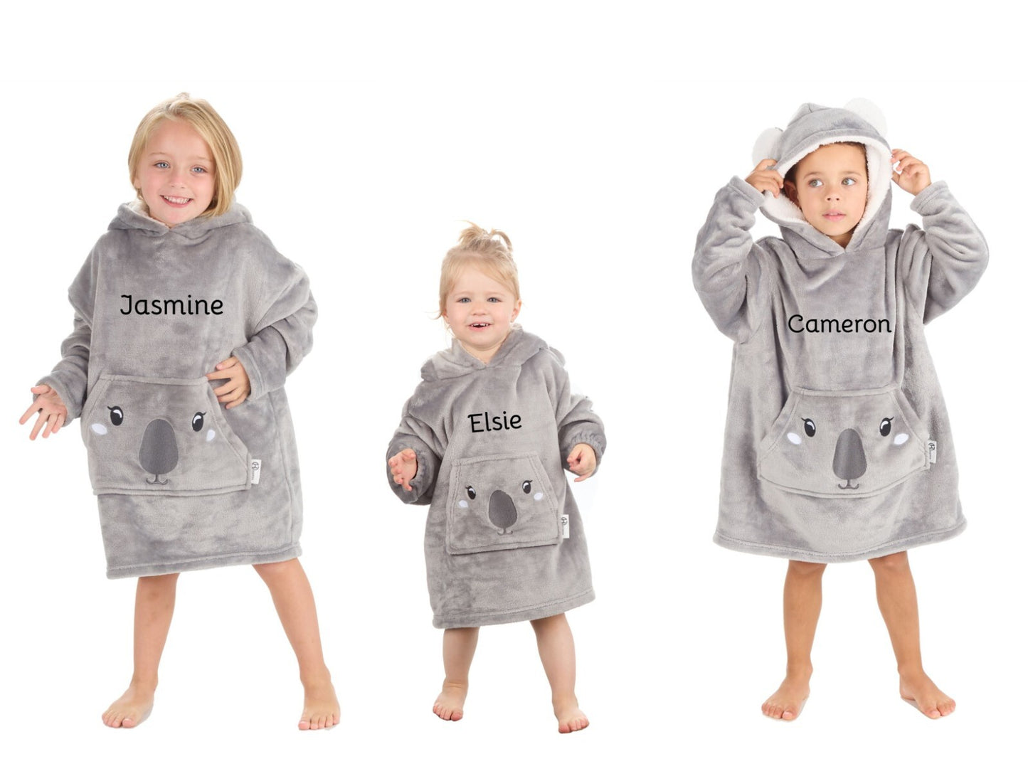 Personalised Children's Oversized Hoodie Snuggle Fleece 18mths-3yrs and 3-6yrs