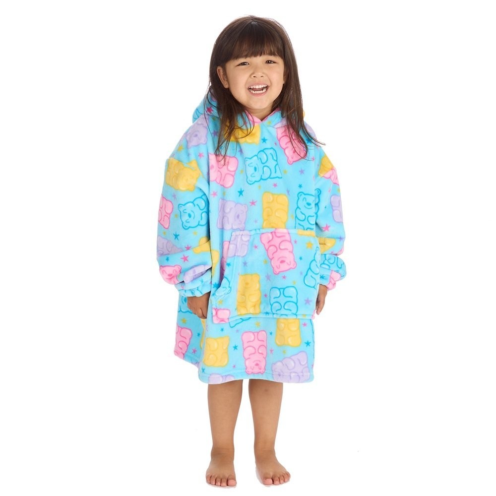 Personalised Girls Gummy Bear Oversized Hoodie – Cosy Fleece  Size3-6y and 7-13y