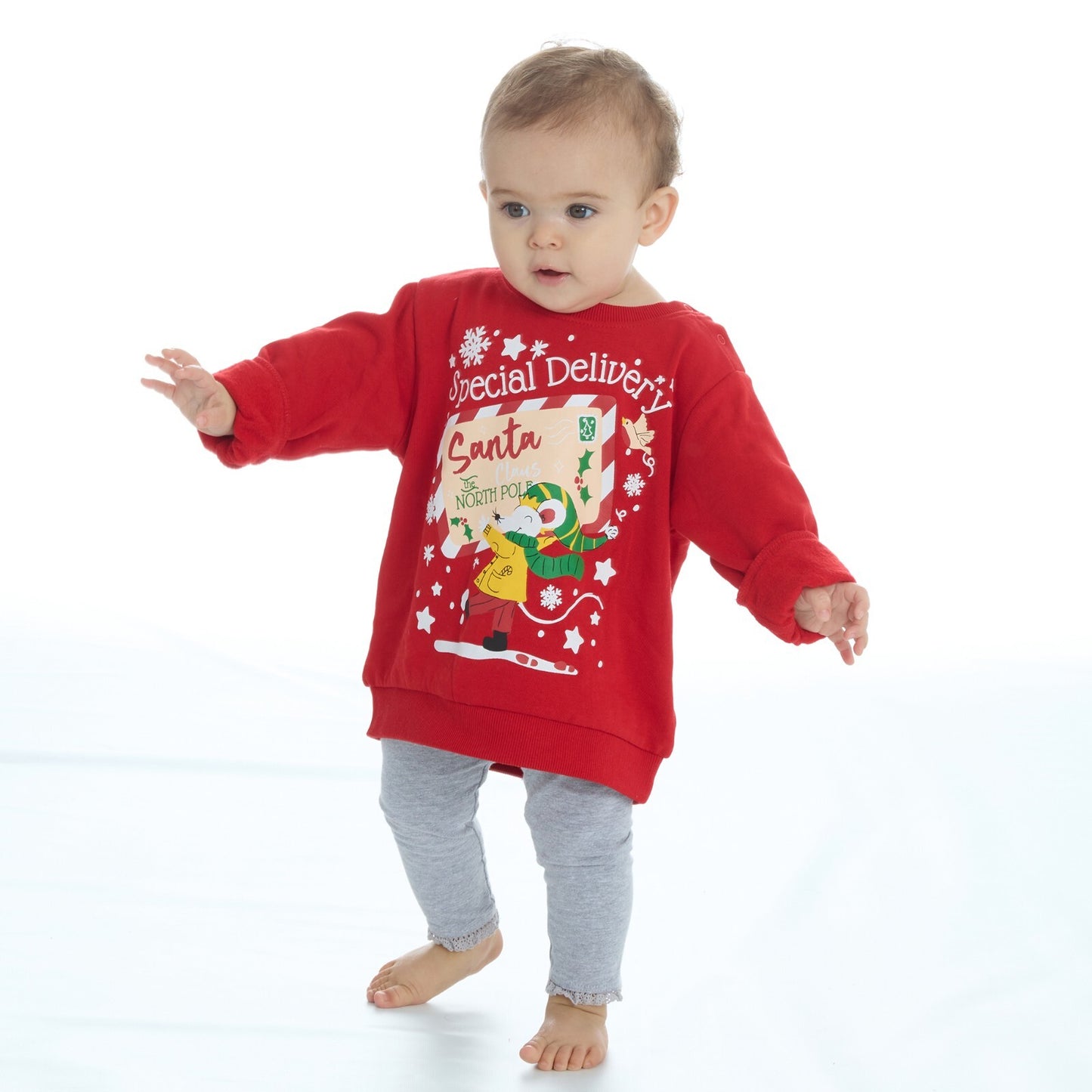 Baby Christmas Sweatshirt – Festive Jumper with Christmas Print Sizes 3–18 month