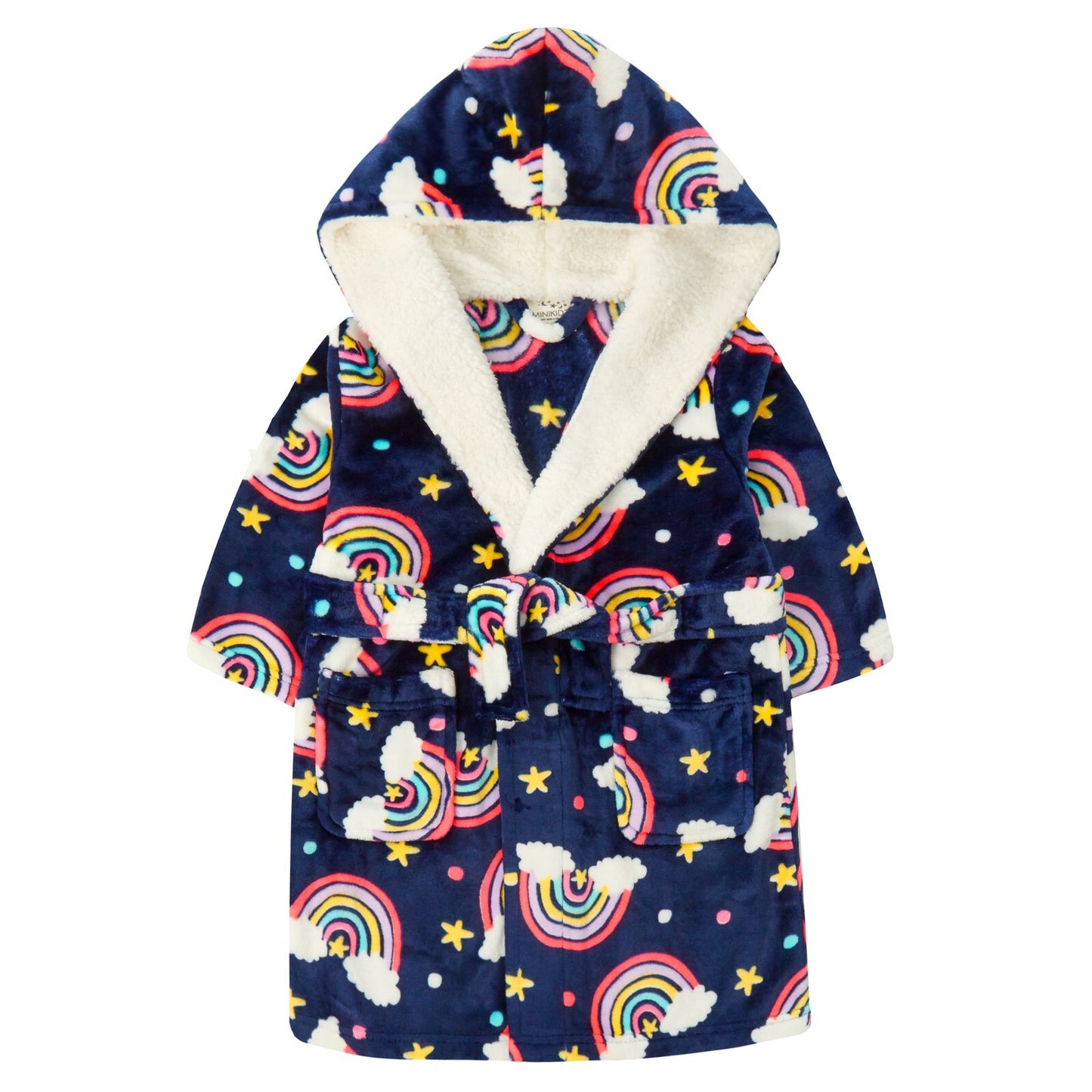 Personalised Girls’ Rainbow Hooded Dressing Gown – Ages 2–3 & 3–4 Years Last Few