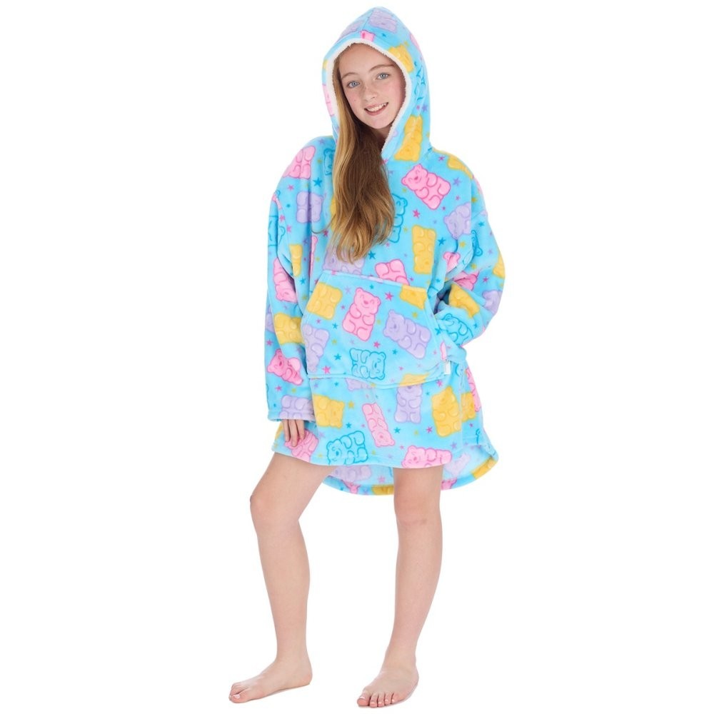 Personalised Girls Gummy Bear Oversized Hoodie – Cosy Fleece  Size3-6y and 7-13y