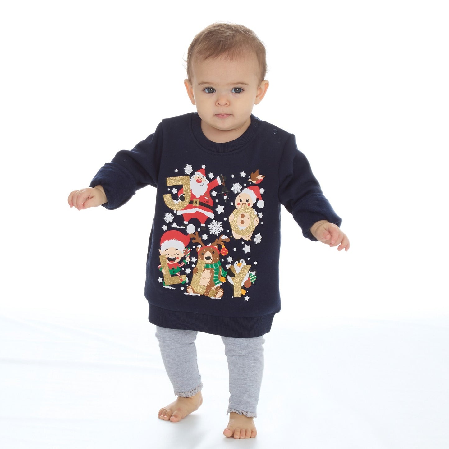 Baby Christmas Sweatshirt – Festive Jumper with Christmas Print Sizes 3–18 month