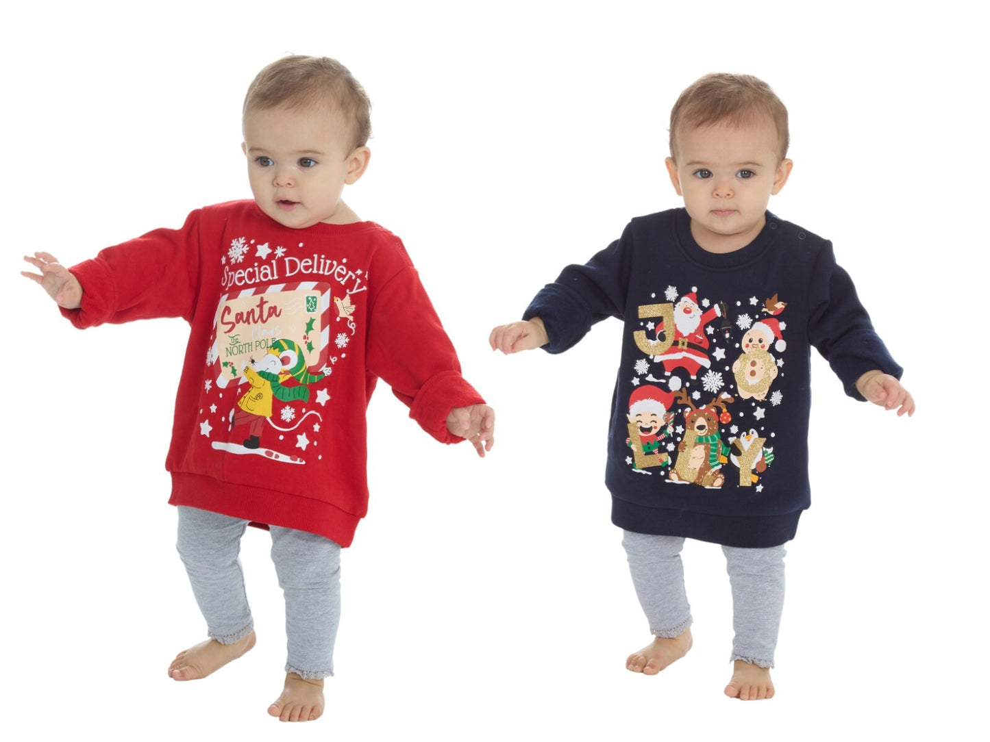 Baby Christmas Sweatshirt – Festive Jumper with Christmas Print Sizes 3–18 month