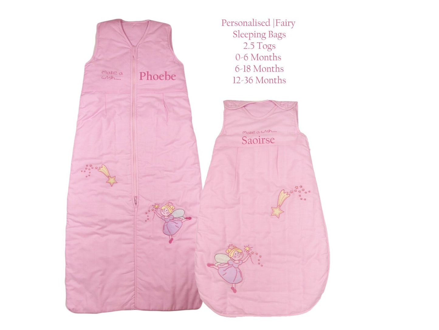Baby Girls Sleeping Bag 2.5 Tog Pink Fairy  12-36 Months Option to Personalise