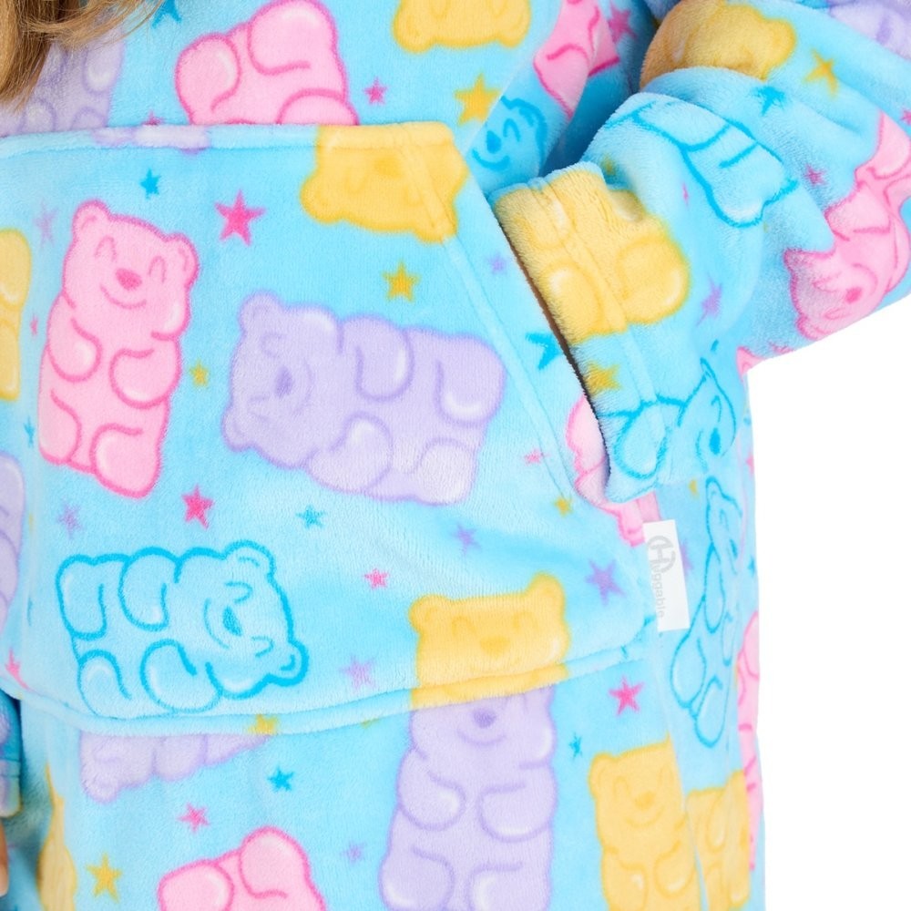 Personalised Girls Gummy Bear Oversized Hoodie – Cosy Fleece  Size3-6y and 7-13y