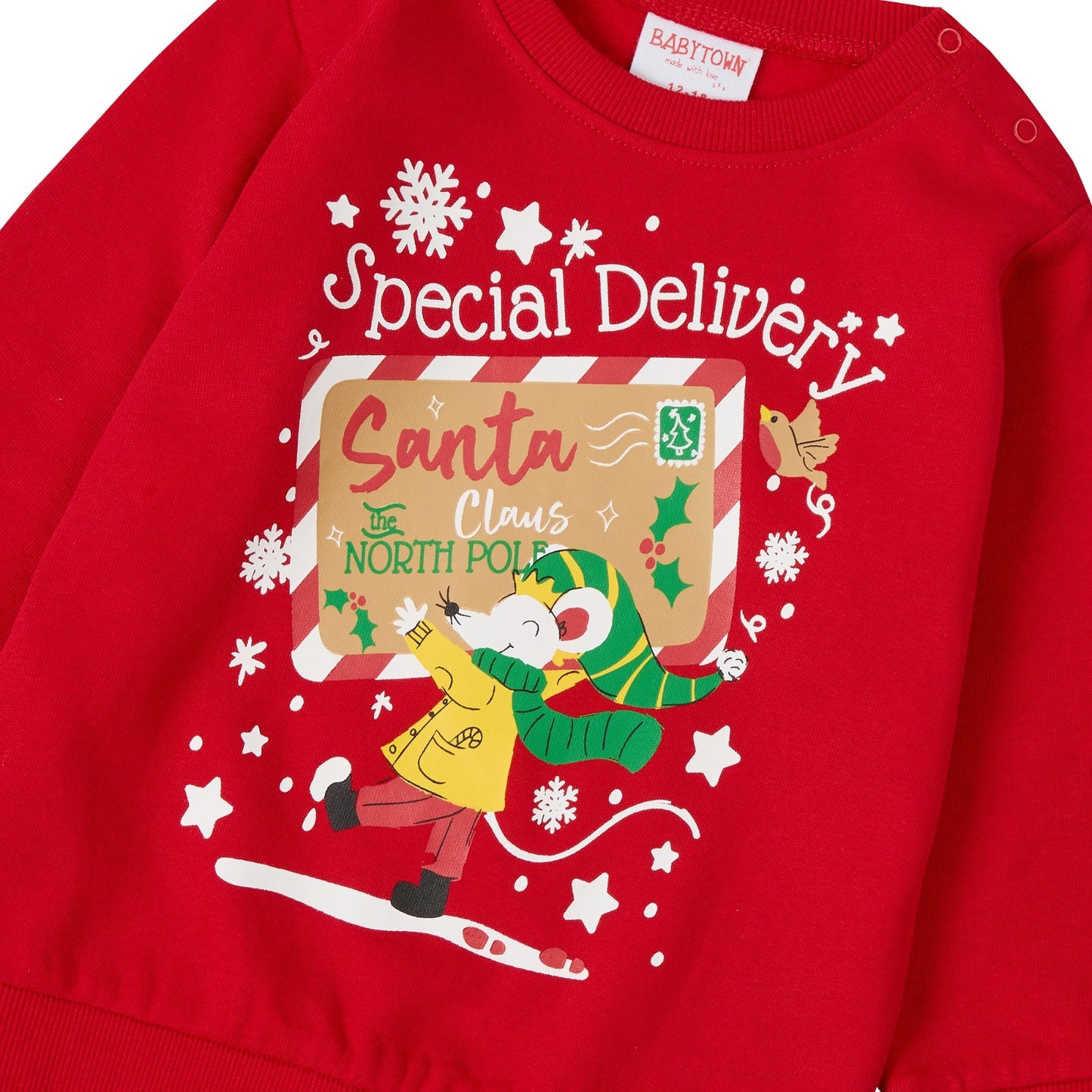Baby Christmas Sweatshirt – Festive Jumper with Christmas Print Sizes 3–18 month