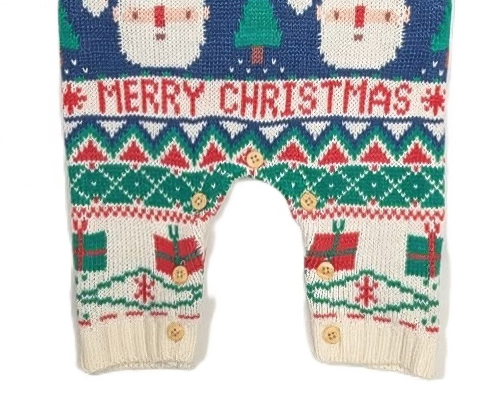 Festive Knitted Baby Christmas Romper – 0-12 Months