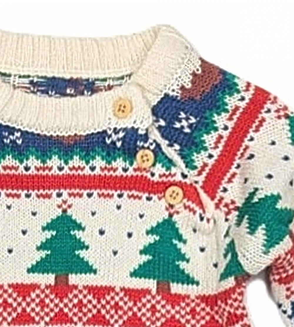 Festive Knitted Baby Christmas Romper – 0-12 Months