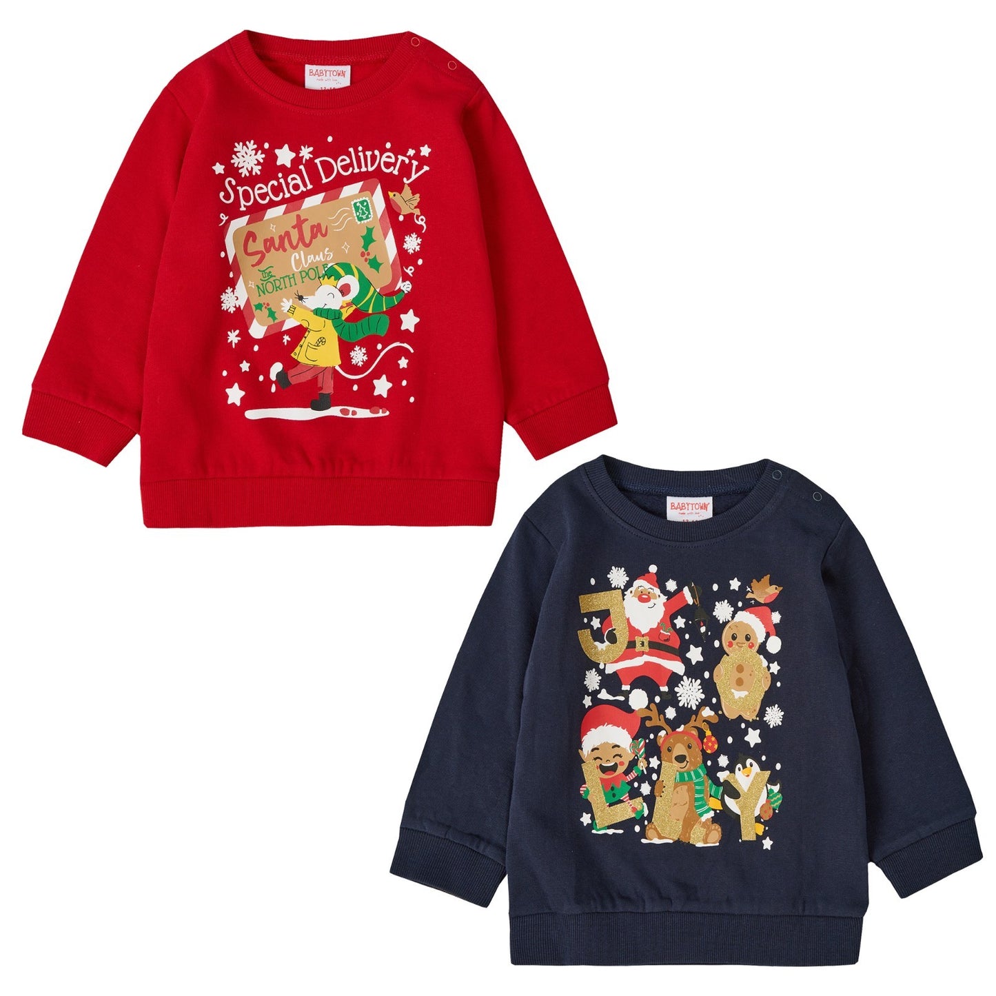 Baby Christmas Sweatshirt – Festive Jumper with Christmas Print Sizes 3–18 month