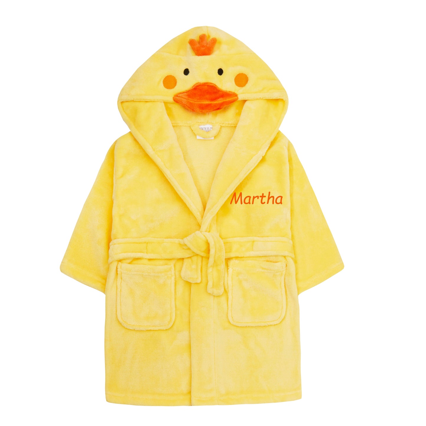 PERSONALISED with EMBROIDERY Animal Face Dressing Gown Baby 0-6 Months and above