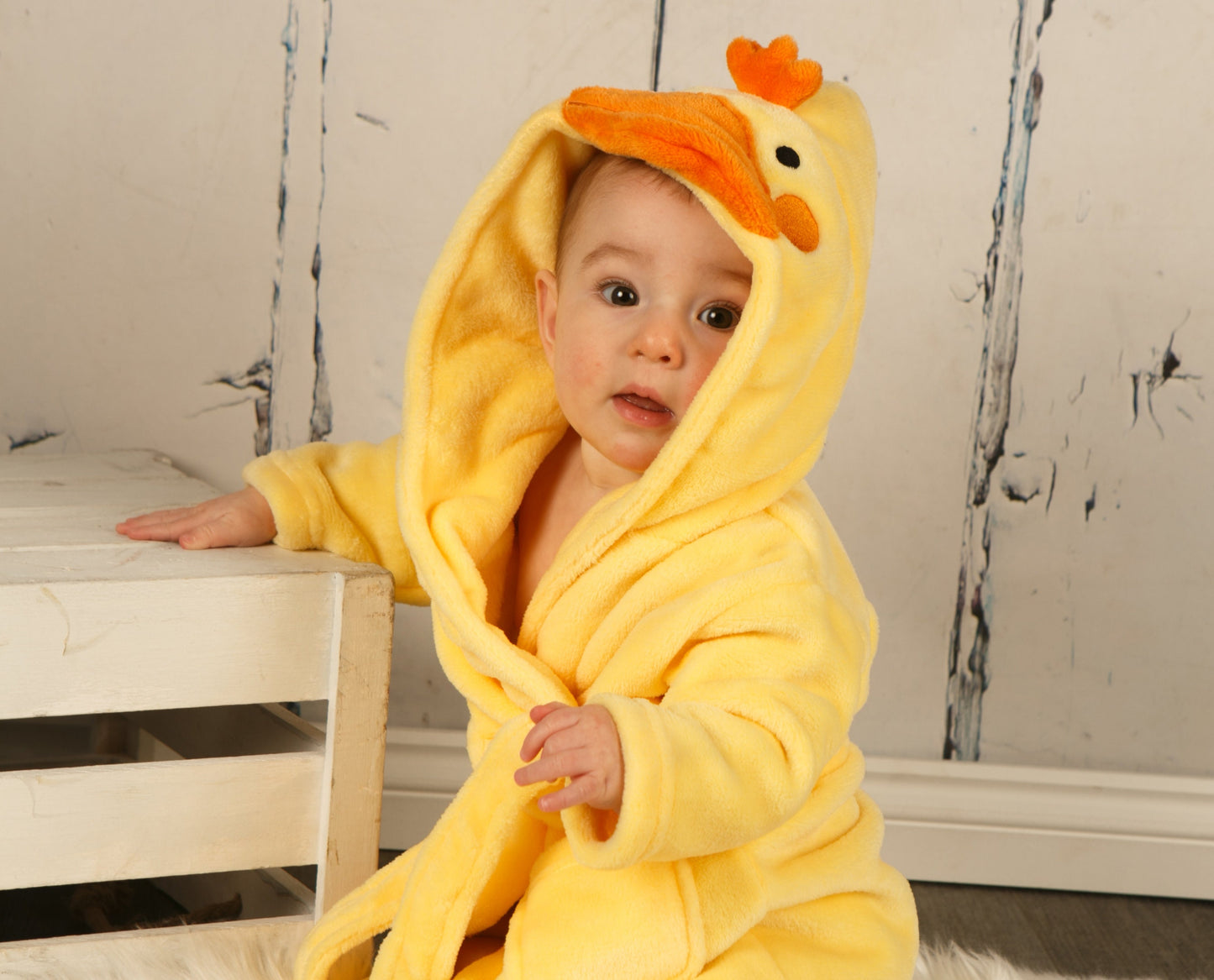 PERSONALISED with EMBROIDERY Animal Face Dressing Gown Baby 0-6 Months and above