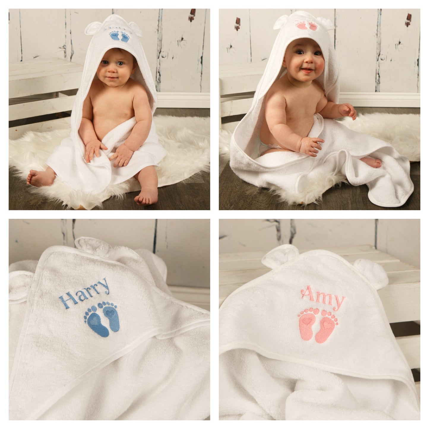 Luxury Hooded Baby Towel with Cute Ears  Personalized Embroidered Baby Shower Gift  Super Soft & Cozy