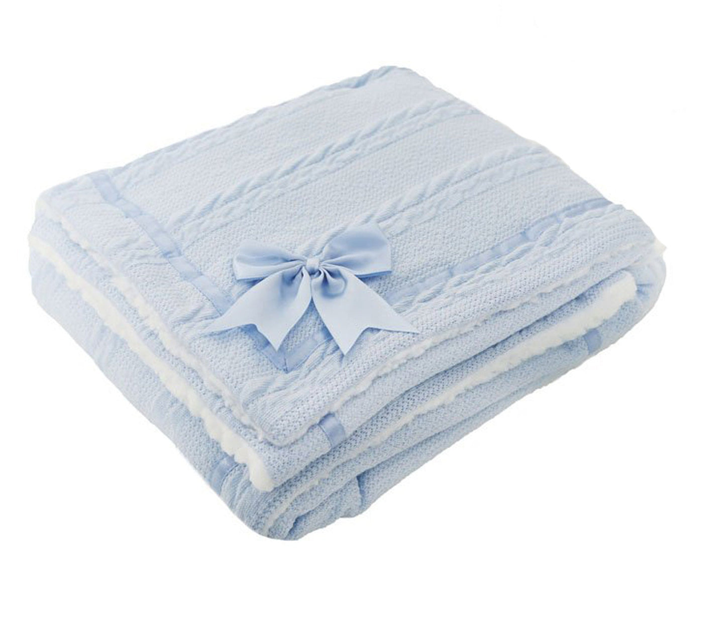 PERSONALISED with EMBROIDERY Baby Wrap Sherpa Fleece Backed Blanket Nursery Bedding Keepsake Gift Idea