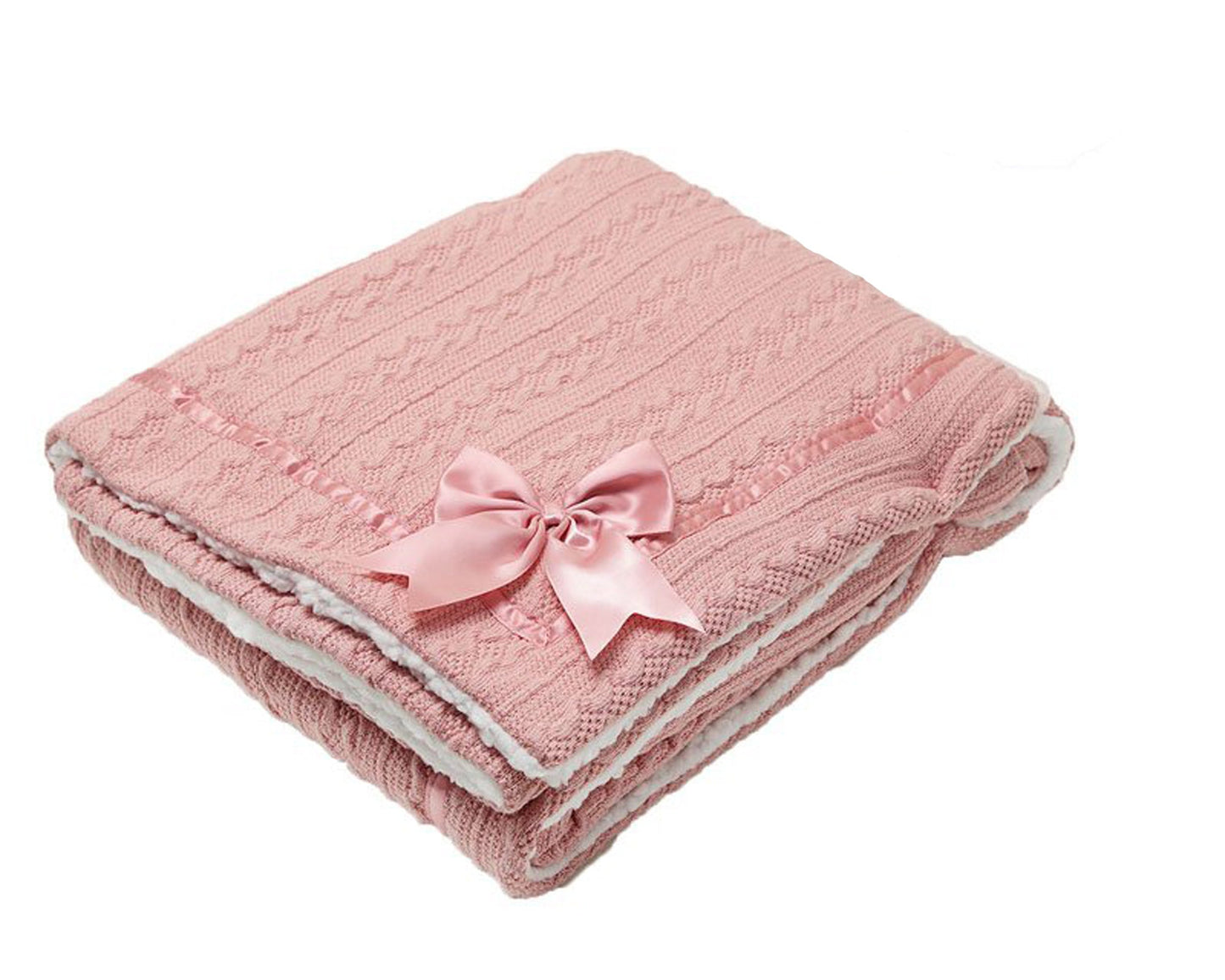 PERSONALISED with EMBROIDERY Baby Wrap Sherpa Fleece Backed Blanket Nursery Bedding Keepsake Gift Idea