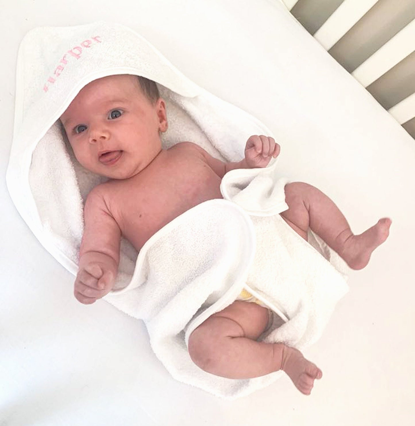 Baby Hooded Towel with Baby Name Only Embroidered 75 x75