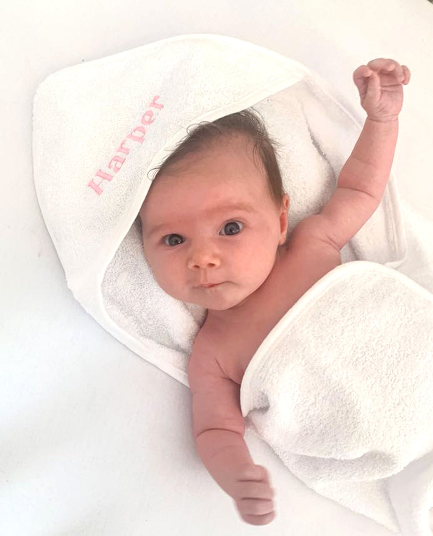 Baby Hooded Towel with Baby Name Only Embroidered 75 x75