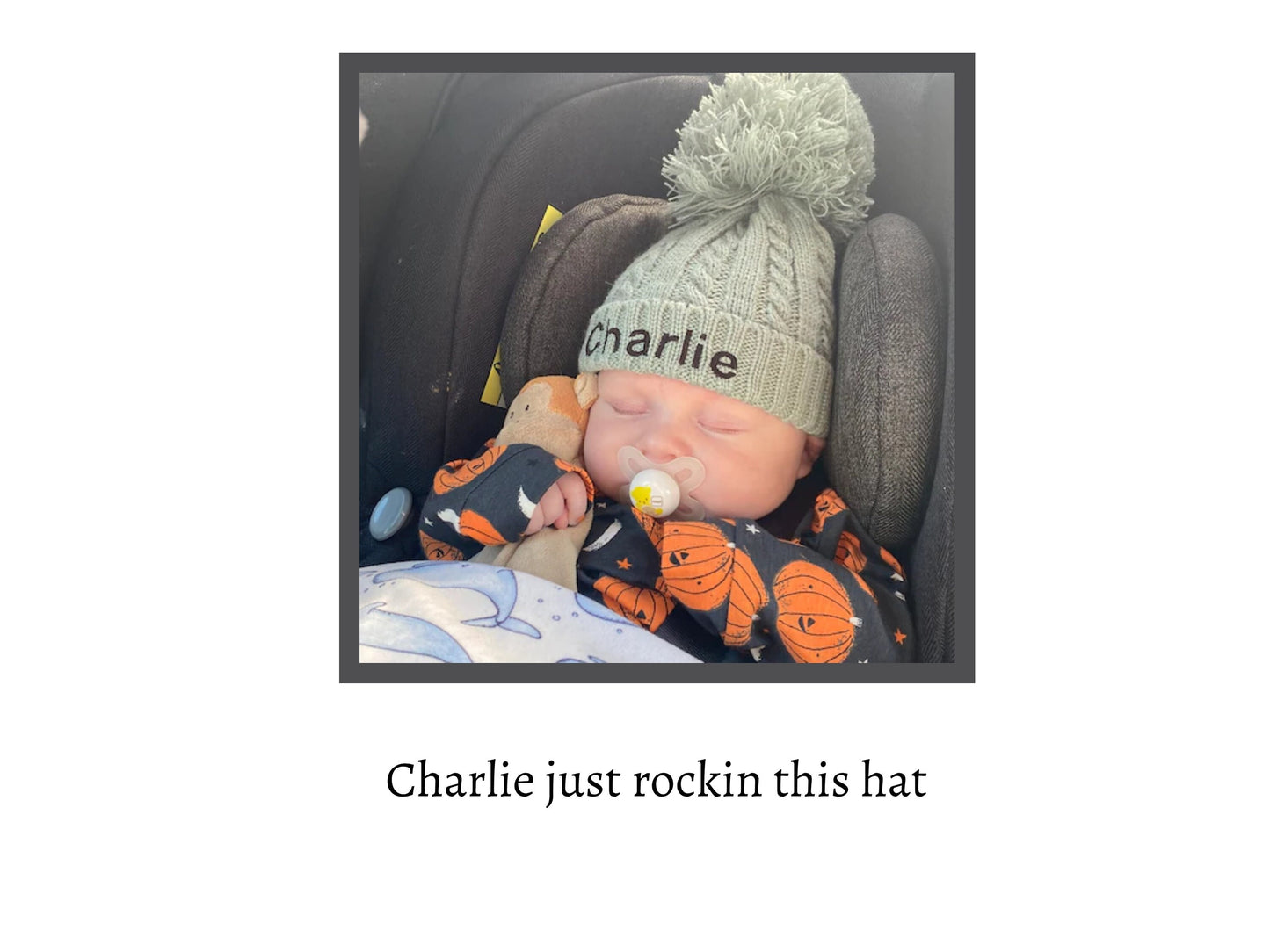 Personalised Baby Pom Pom Hat Newborn to 24 Months