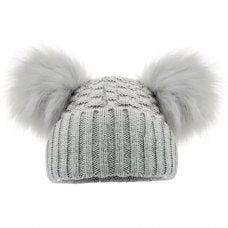 Boys Girls Baby Double Furry Pom Pom Pom Pom Hat 3 months up to 4 Years Matching Family Winter Hats Six Colours