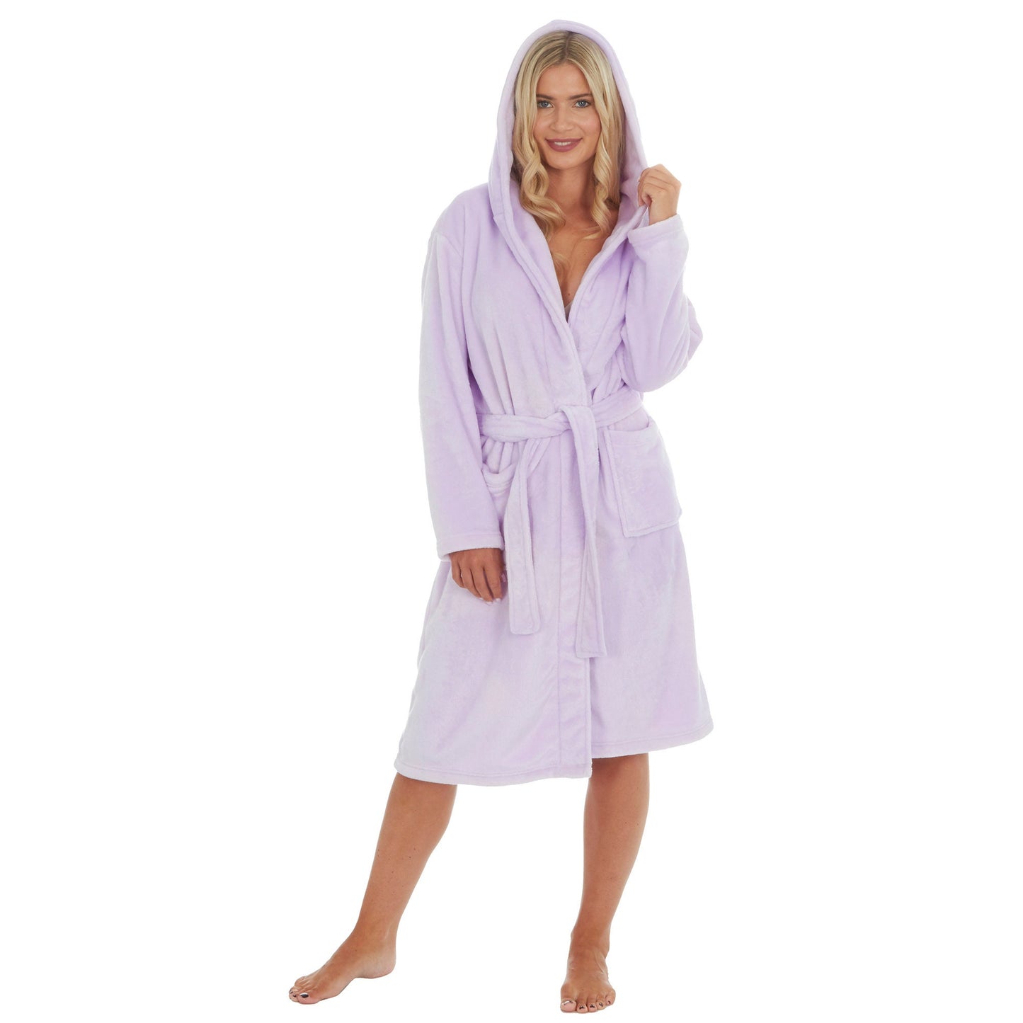 Ladies Personalised Hooded Fleece Bathrobes L XL Mothers Day Next Day Delivery