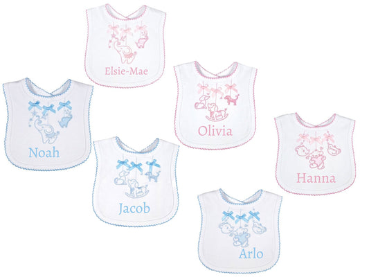 Personalised Baby Bibs Boys and Girls 3 Designs Ideal for Christening