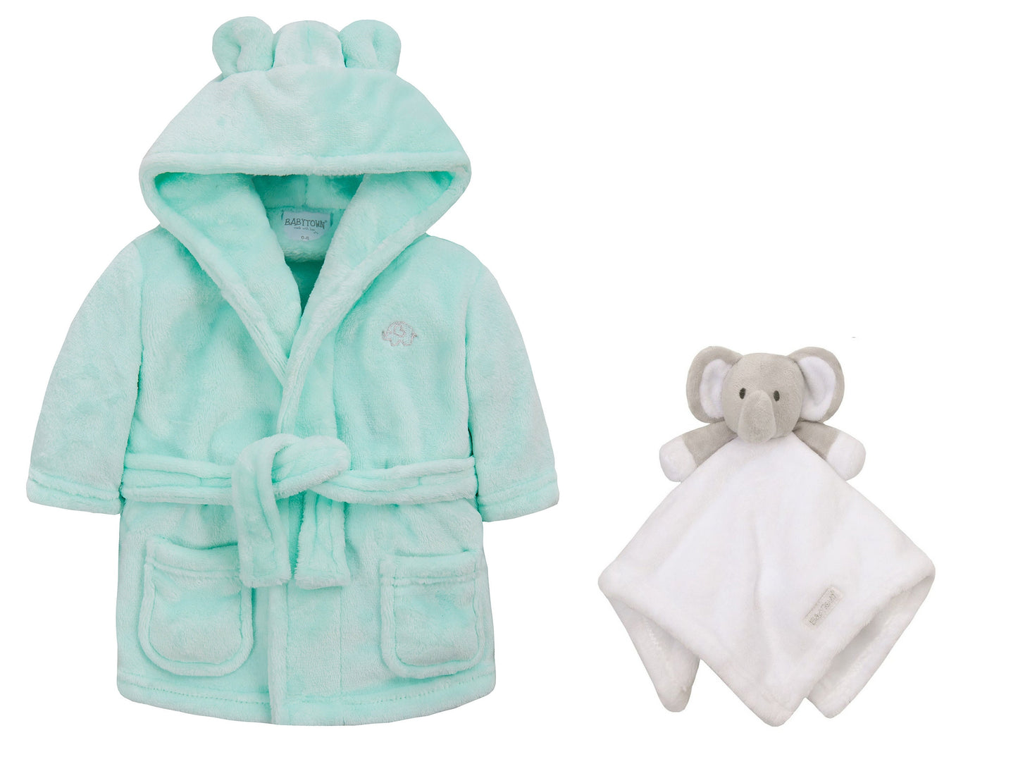 Personalised Baby Robe Dressing Gown 0-6 Months with Matching Personalised Comforter Great baby Gift Perfect For Baby Showers