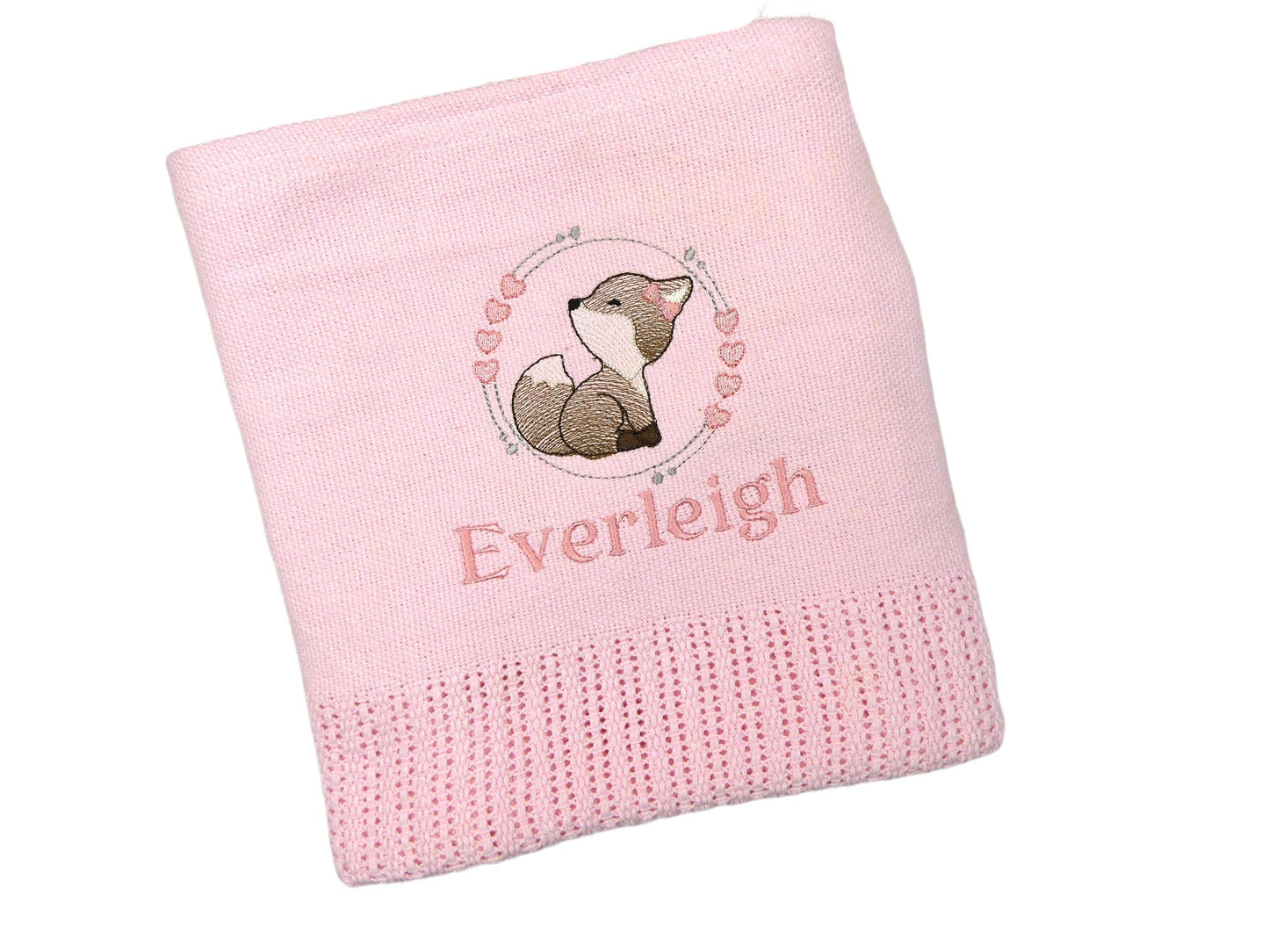 Personalised Baby Cellular Blanket  Soft 100% Cotton 110x70cm  Perfect Cosy Baby Gift 3 Colours