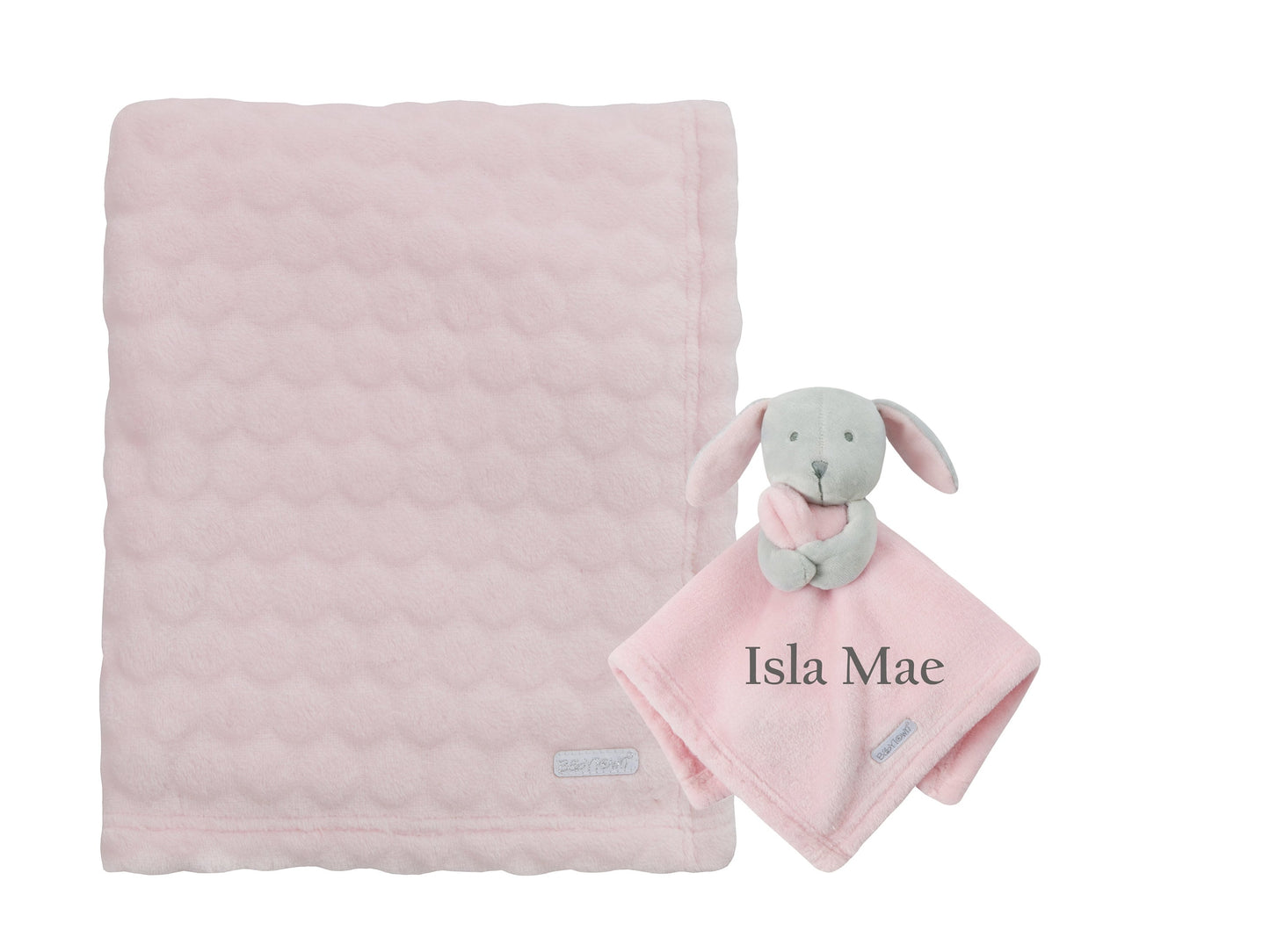 BOTH Personalised with Embroidery Luxury Bobble Blanket Baby Blanket Comforter Set Keepsake Gift for Baby
