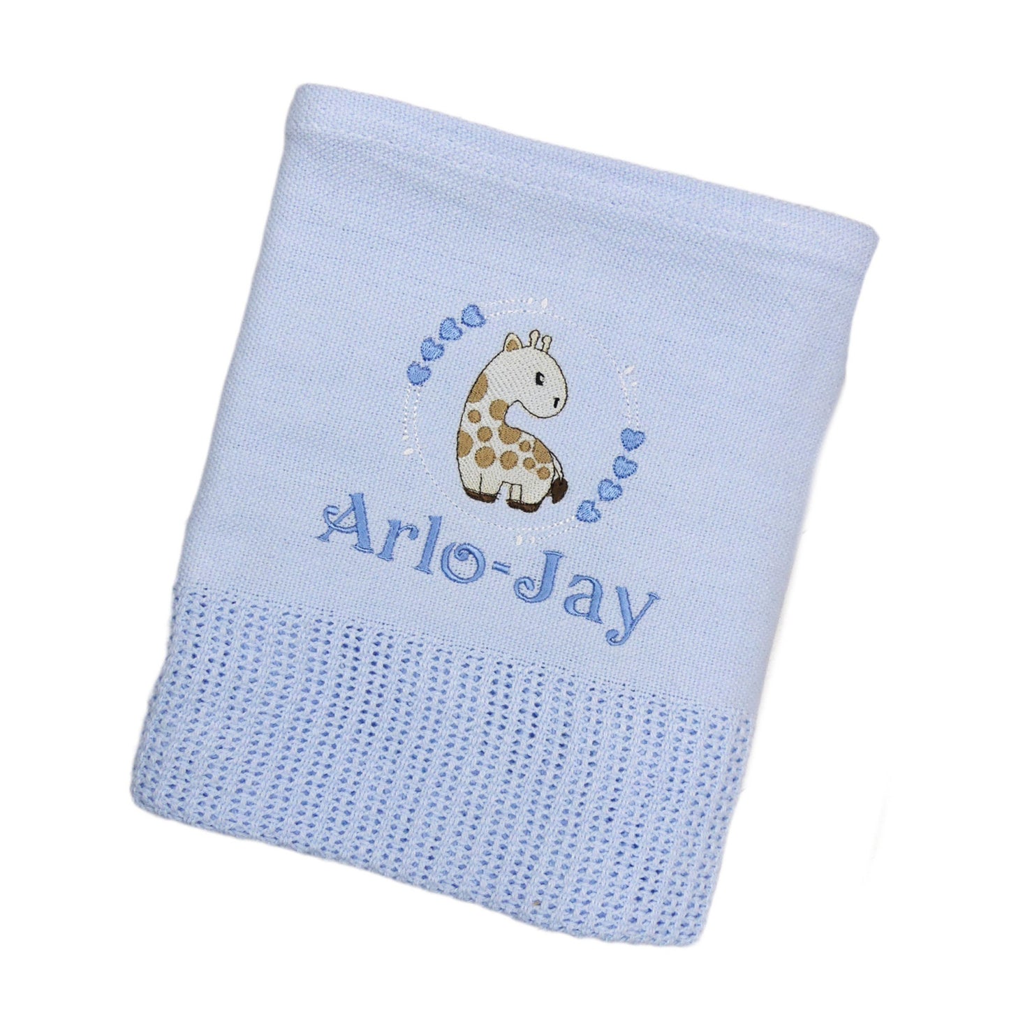 Personalised Baby Cellular Blanket  Soft 100% Cotton 110x70cm  Perfect Cosy Baby Gift 3 Colours