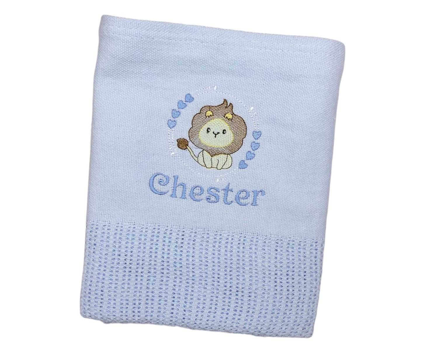 Personalised Baby Cellular Blanket 110 cms x70 cms 100% Cotton Ideal Baby Gift