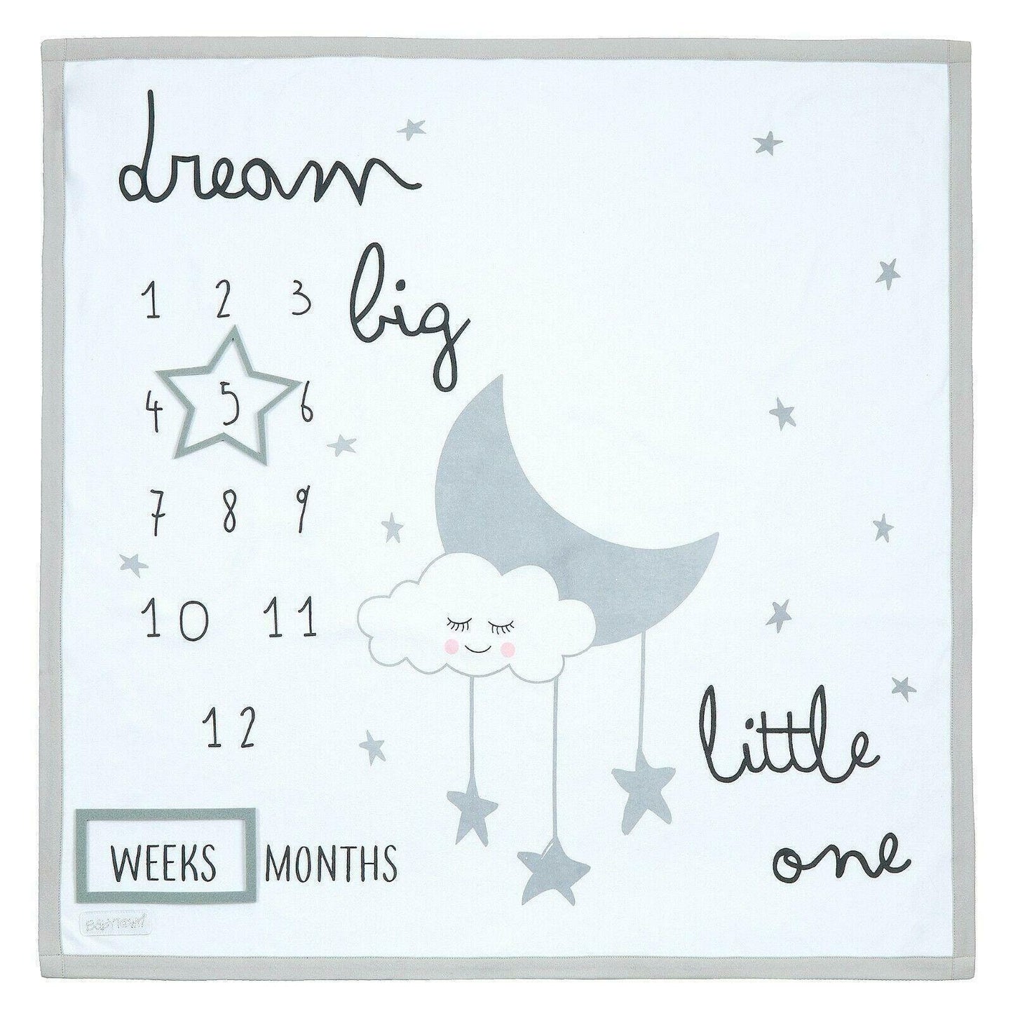 Personalised Baby Milestone Memory Mat Soft Cotton Double Ply 75cm x 75cm Mark Weeks and Months Great for Photos
