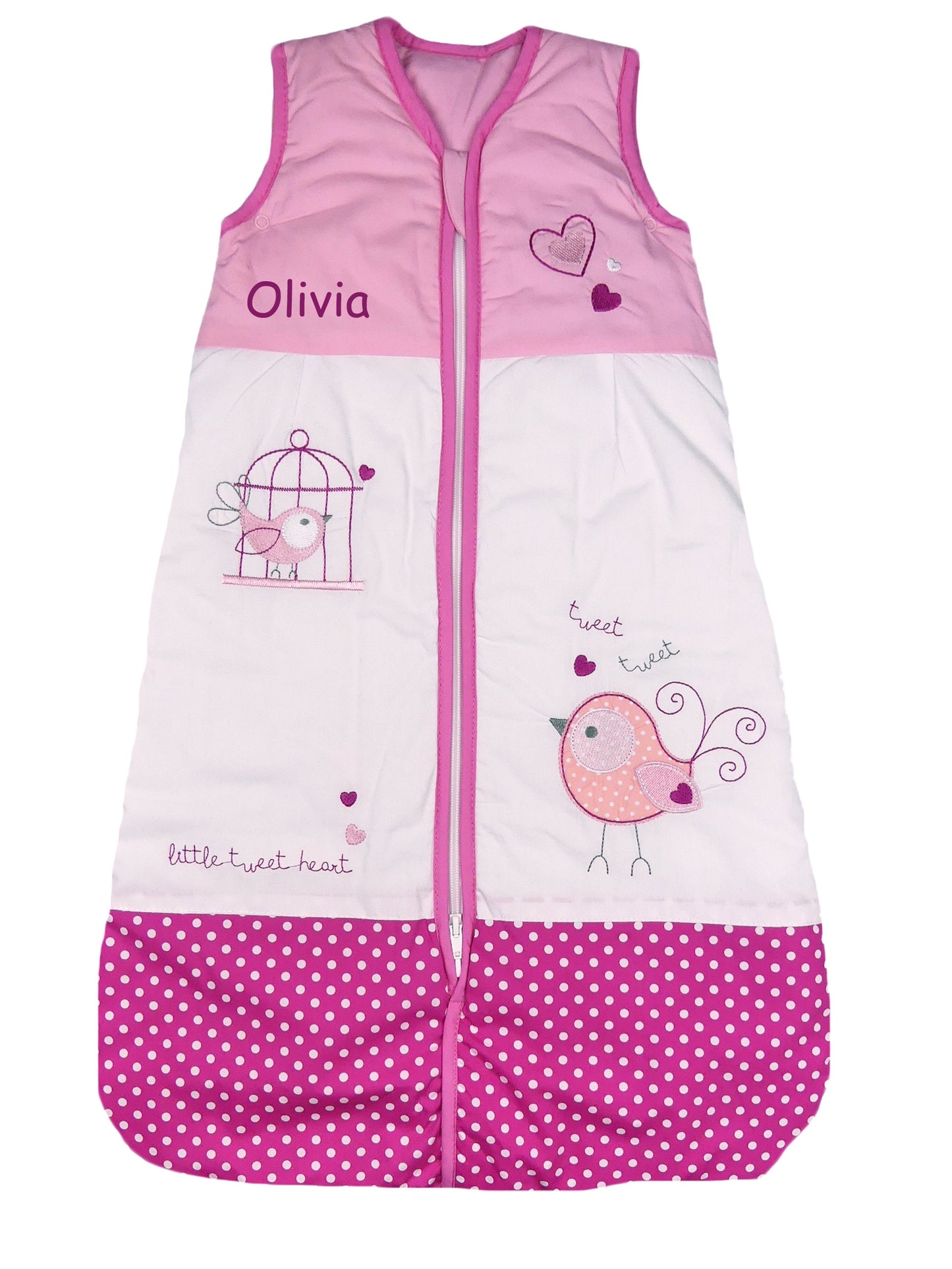 Baby Girls Sleeping Bag 3-12 months 2.5 Tog and 3.5 Tog Personalised with Embroidery Useful Gift Perfect For Car Seats