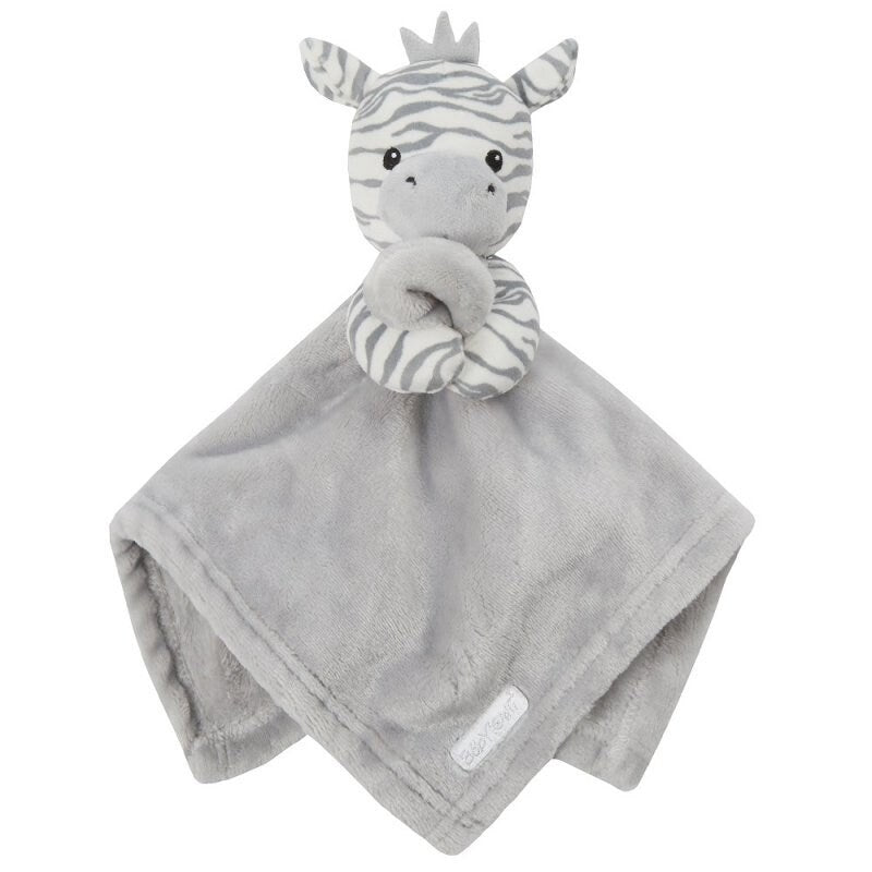 PERSONALISED with EMBROIDERY Zebra Face Dressing Gown Baby 0-6 Months with Matching Comforter Toy Ideal Baby Gift