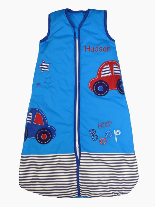 Personalised Baby Boy Sleeping Bag  3.5 Tog Winter Weight 3-12  Months  Embroidered Name