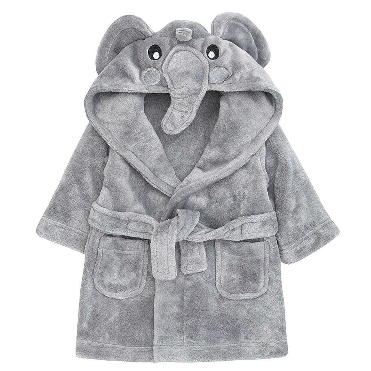 PERSONALISED with EMBROIDERY Animal Face Dressing Gowns Baby Perfect  Gift So Cute