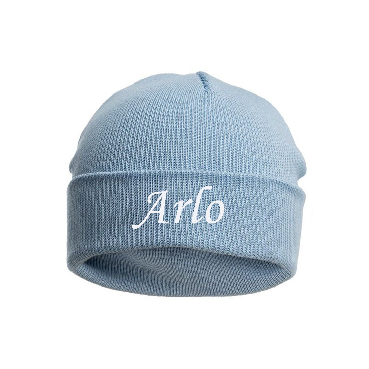 Personalised Baby Beanie Hat Embroidered Modern Colours 100% Cotton 0-12 Months