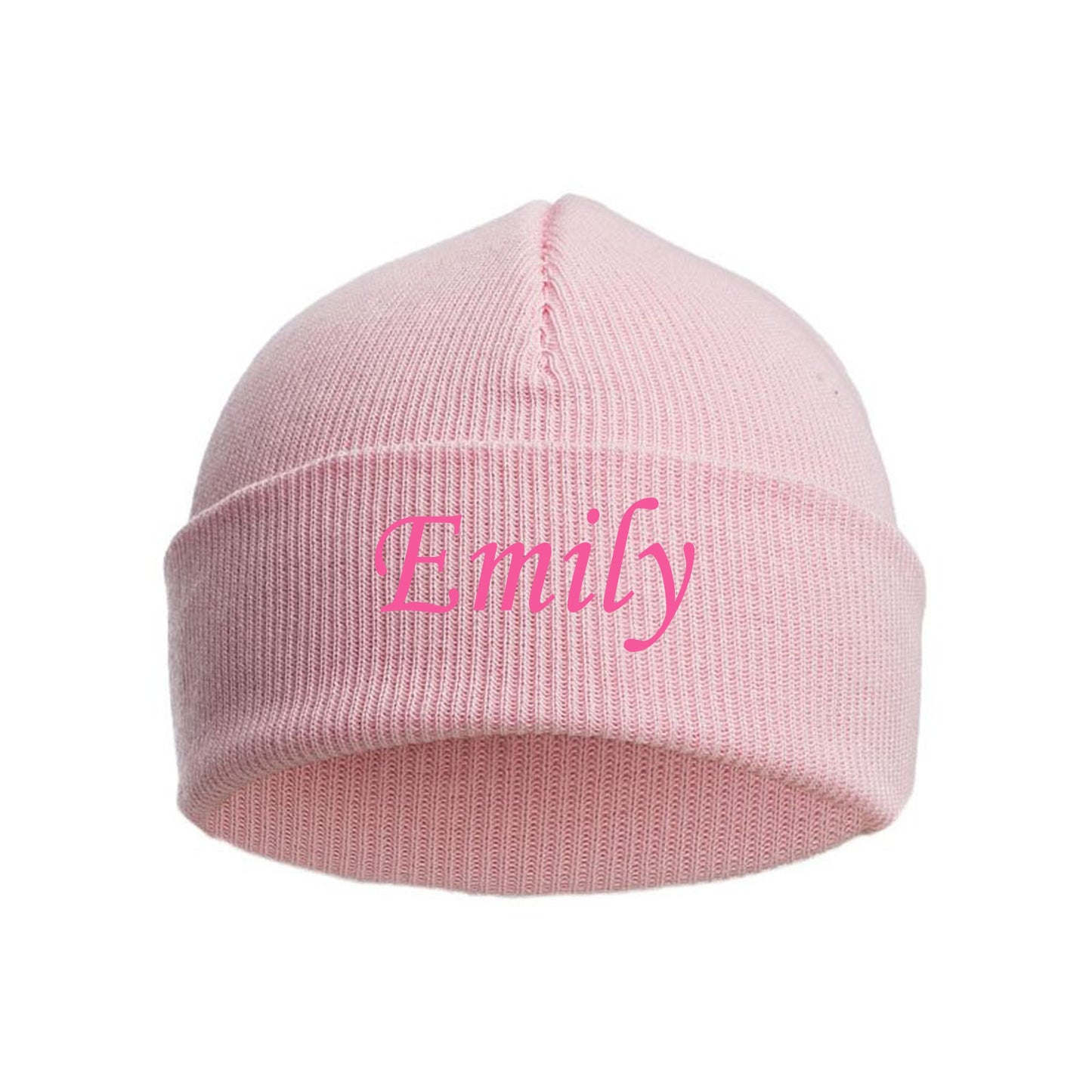 Personalised Baby Beanie Hat Embroidered Modern Colours 100% Cotton 0-12 Months