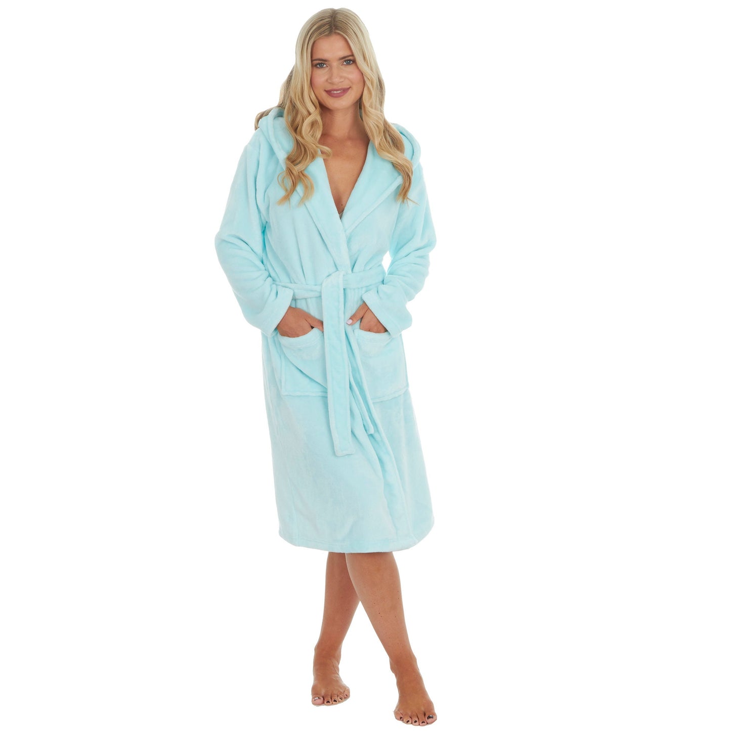 Ladies Personalised Hooded Fleece Bathrobes L XL Mothers Day Next Day Delivery