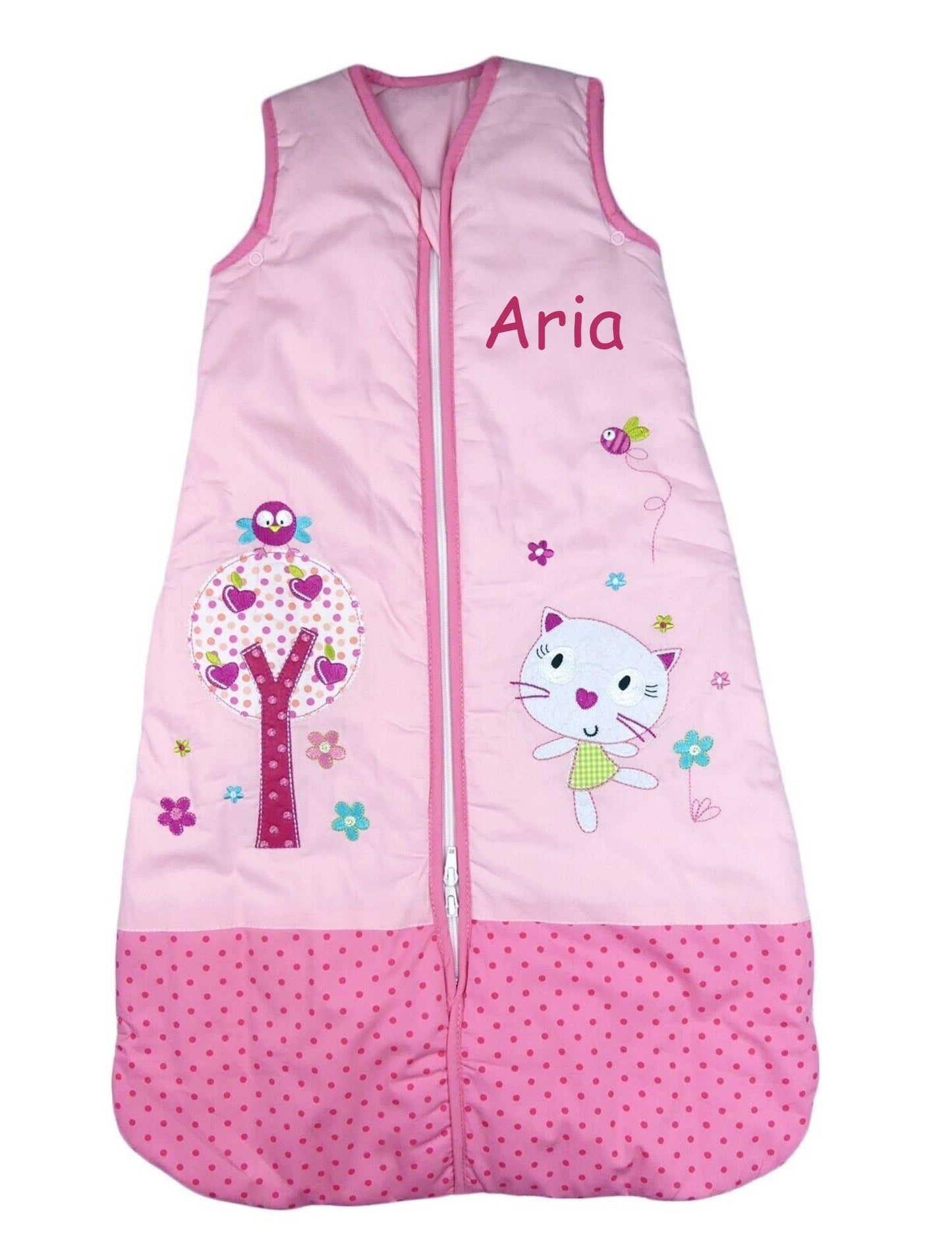 Baby Girls Sleeping Bag 3-12 12-36 months 2.5 Tog and 3.5 Tog Personalised with Embroidery Useful Gift Perfect For Car Seats