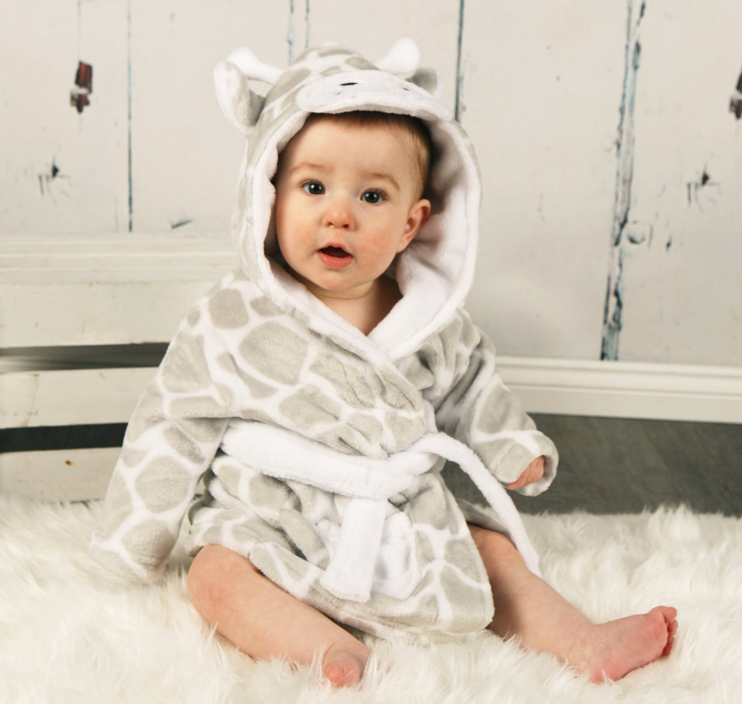 Personalised Soft Baby Giraffe Dressing Gown and matching Giraffe Comforter and Blanket 0-6 Months 6-9 Months Ideal Gift