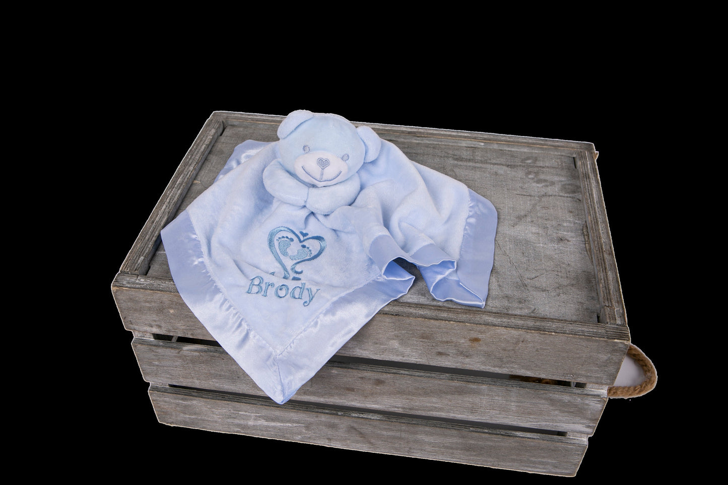 PERSONALISED with Embroidery Baby Comforter Toy Ideal Baby Shower Gift Add Name Birthday