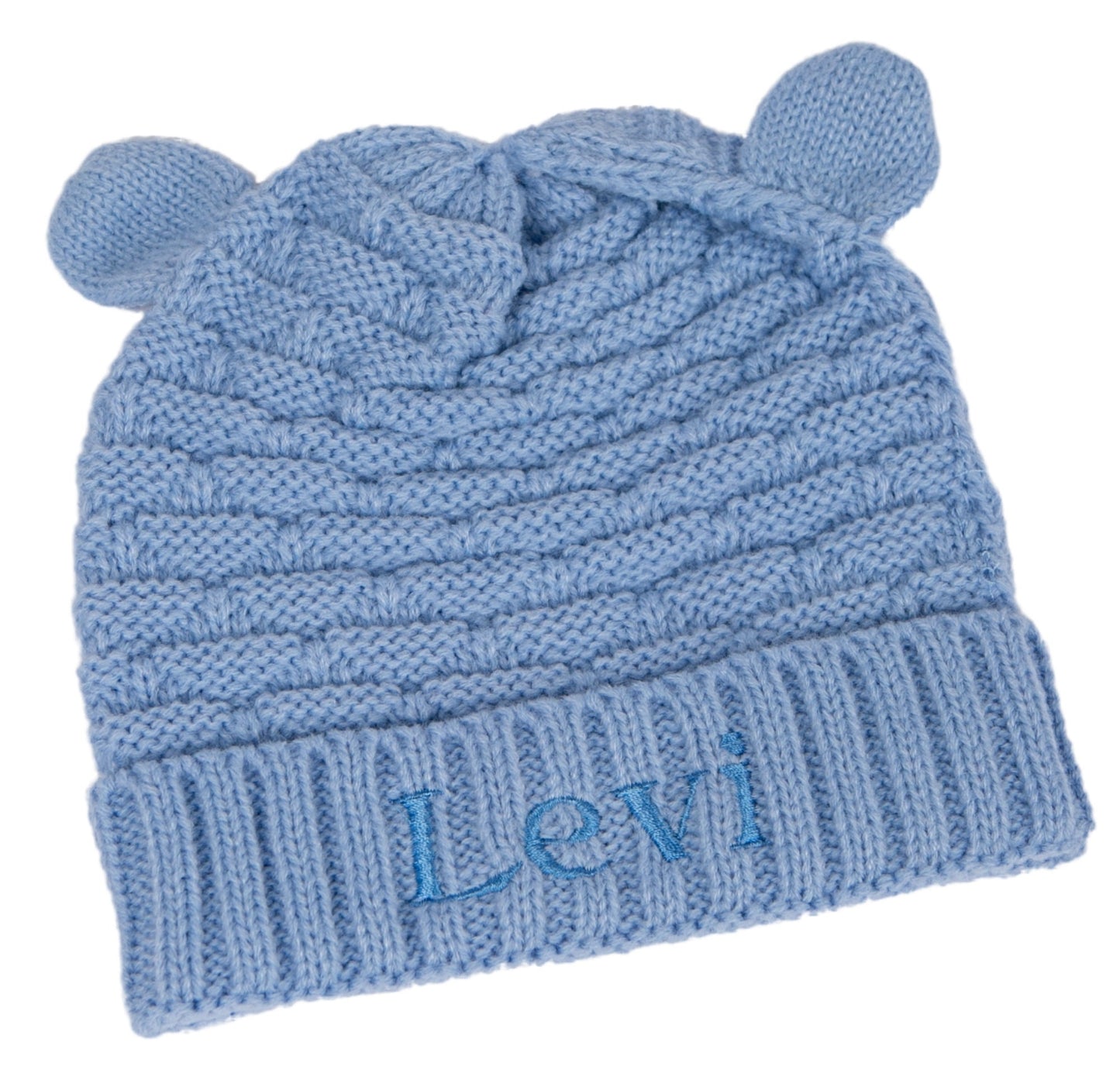 Personalised Baby Teddy Hat with Cute Ears Embroidered Four Colours  0-12 Months