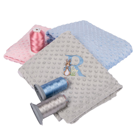 Personalised Peter Rabbit Monogram Baby Bubble Blanket 100cms x70cms 100% Cotton Ideal Baby Gift for Easter
